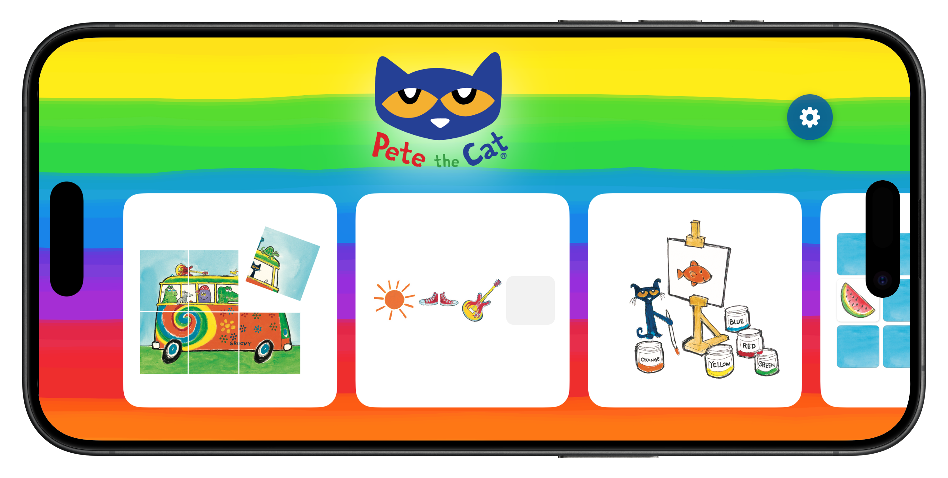 Pete The Cat Welcome Screen - Features